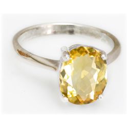 Natural 1.1 ctw Citrine Oval .925 Sterling Silver Ring