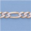 Image 2 : Genuine 16" 14k  Gold-Yellow 6.0mm Rhod Figaro Chain