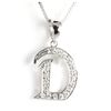 Genuine 0.15 ctw Letter D Diamond Necklace 16" 14kt