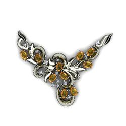 Genuine 12.5 g Citrine Oval .925 Sterling Pendant