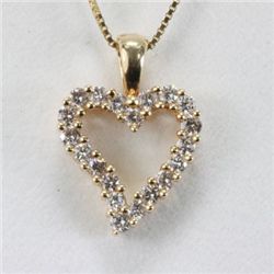 Genuine 0.5ctw Diamond Necklace 14K Gold 1.54g