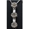 Image 1 : Genuine 0.81ctw Round and Bagette Diamond Necklace 14k