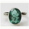 Image 1 : Natural 4.24g Flouride Oval Ring .925 Sterling Silver