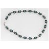 Image 1 : NATURAL 10.50 CTW BLUE TOPAZ OVAL BRACELET .925 STERLIN