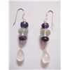 Image 1 : NATURAL 34.30 CTW AMETHYST, SEMIPRECIOUS EARRING .925 S