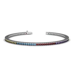 4.90 ctw Multi Color Sapphire  Rainbow Bracelet  14kt