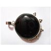 Image 1 : Natural 47.00 ct Black Onex Round Pendant .924 Sterling