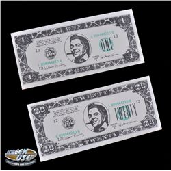 Original production-made "Biff Co." currency from Back to the Future II