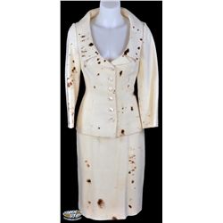 Jane Fonda "Viola" spaghetti-splattered white skirt suit from Monster-in-Law