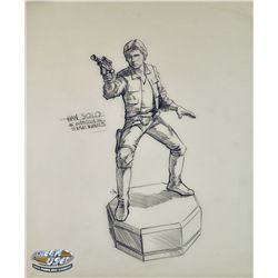 Original John Alvin artwork for Star Wars Han Solo chess piece