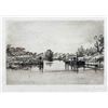 Image 1 : Seymour Haden Pencil-Signed Etching "Egham Lock"