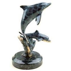 Dolphin Pair Bronze Sculpture