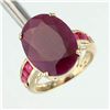 Image 1 : 6.0 Ct. Ruby Ring - Oval Cut - 10ky Gold