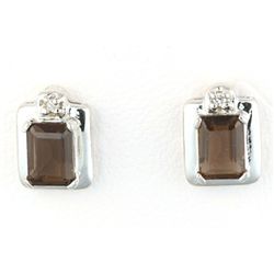 Sterling Silver Smoky Topaz Earrings