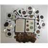 Image 1 : LOT OF BRITISH COINS: 58 HALF PENNIES, 58 PENNIES + 1st  DECIIMAL SET EST. $55