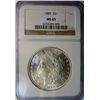 Image 1 : 1889 MORGAN DOLLAR NGC MS65 GEM BLAST WHITE EST. $$320-$340
