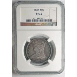 1837 reeded  Bust half $ NGC45