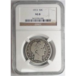 1913  Barber half $  NGC08