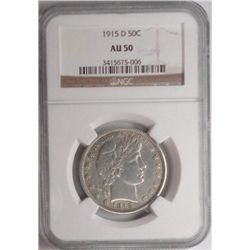 1915D  Barber half $  NGC50