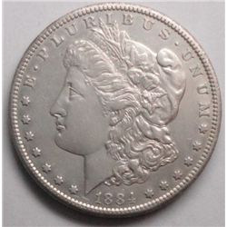 1884-S MORGAN DOLLAR AU+