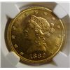 Image 2 : 1882-S $10.00 GOLD LIBERTY NGC MS61 SCARCE!