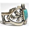 Image 2 : Old Pawn Navajo Spider Web #8 Turquoise Sterling Silver Cuff Bracelet - Harrison Bitsue