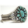 Image 2 : Old Pawn Navajo Spider Web Kingman Turquoise Sterling Silver Cuff Bracelet - SH