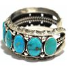 Image 3 : Old Pawn Valley Blue Turquoise Sterling Silver Large Cuff Bracelet