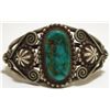 Image 1 : Old Pawn Navajo Ajax Turquoise Sterling Silver Small Cuff Bracelet - Rick Martinez
