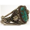 Image 2 : Old Pawn Navajo Ajax Turquoise Sterling Silver Small Cuff Bracelet - Rick Martinez