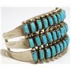 Image 2 : Dead Pawn Navajo Turquoise Cluster Sterling Silver Cuff Bracelet - EA