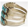 Image 3 : Dead Pawn Navajo Turquoise Cluster Sterling Silver Cuff Bracelet - EA