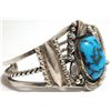 Image 2 : Old Pawn Navajo Sleeping Beauty Turquoise Sterling Silver Cuff Bracelet - Henry Sam