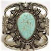 Image 1 : Old Pawn Navajo Spider Web #8 Turquoise Sterling Silver Cuff Bracelet - Randy Boyd