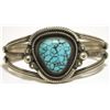 Image 1 : Old Pawn Navajo Spider Web Kingman Turquoise Sterling Silver Cuff Bracelet - Wallace Yazzie, Jr.