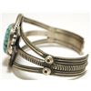 Image 3 : Old Pawn Navajo Spider Web Kingman Turquoise Sterling Silver Cuff Bracelet - Wallace Yazzie, Jr.