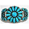 Image 1 : Old Pawn Turquoise Needlepoint Sterling Silver Cuff Bracelet - Julie O. Lahi
