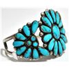 Image 2 : Old Pawn Turquoise Needlepoint Sterling Silver Cuff Bracelet - Julie O. Lahi