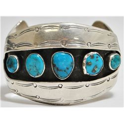 Old Pawn Turquoise Sterling Silver Cuff Bracelet