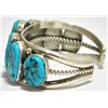 Image 3 : Old Pawn Sleeping Beauty Turquoise Sterling Silver Cuff Bracelet - DV