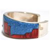 Image 4 : Old Pawn Navajo Multi-Stone Inlay Sterling Silver Cuff Bracelet - Francis