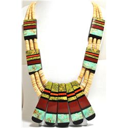 Santo Domingo Reversible Multi-Stone & Shell Heishi Necklace - Delbert & Torevia Crespin