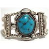 Image 1 : Old Pawn Navajo Spider Web Turquoise Sterling Silver Cuff Bracelet - Henry Sam