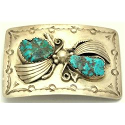 Old Pawn Navajo Turquoise Buckle - J.B.