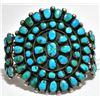 Image 1 : Old Pawn Turquoise Petit Point Sterling Silver Cuff Bracelet - Wilson