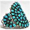Image 2 : Old Pawn Turquoise Petit Point Sterling Silver Cuff Bracelet - Wilson