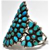 Image 3 : Old Pawn Turquoise Petit Point Sterling Silver Cuff Bracelet - Wilson