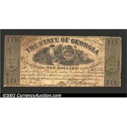 1864 $10 State of Georgia, Milledgeville,...