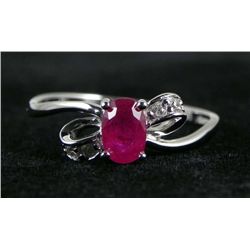 .20 CT Diamond and 1.06 CT Ruby 10K White Gold Ring