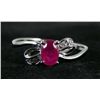Image 1 : .20 CT Diamond and 1.06 CT Ruby 10K White Gold Ring